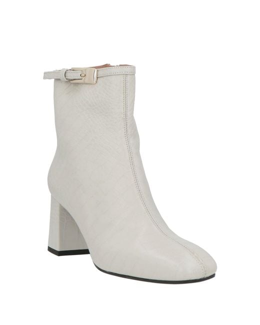 Pollini White Ankle Boots Leather