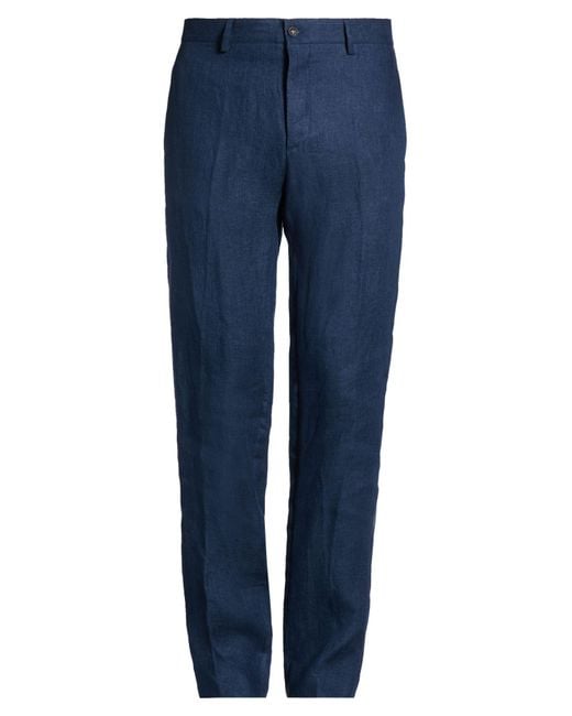 Massimo Alba Blue Pants Linen for men