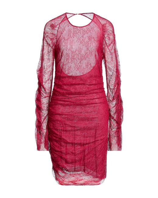 Celeste Red Midi Dress Polyamide