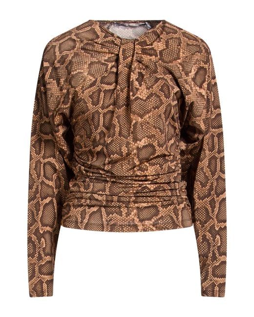 SIMONA CORSELLINI Brown Light Top Viscose, Elastane