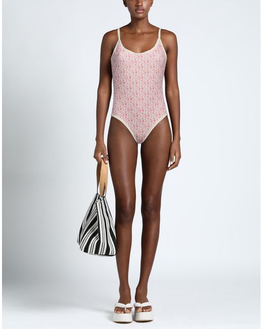 Moncler One piece Swimsuit in Pink Lyst UK