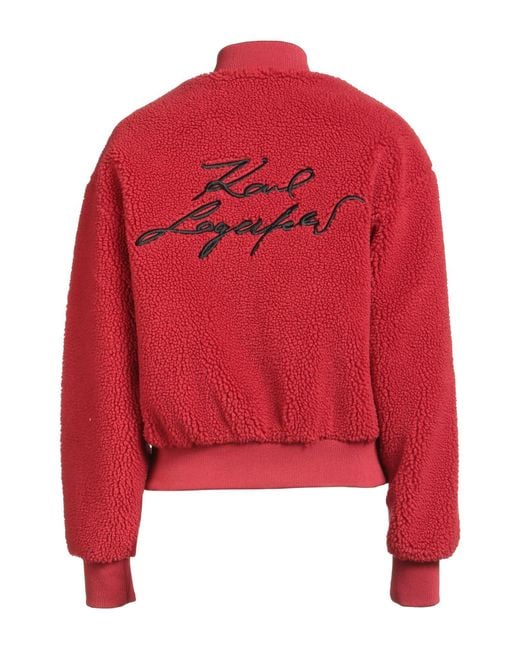 Karl Lagerfeld Red Shearling & Teddy