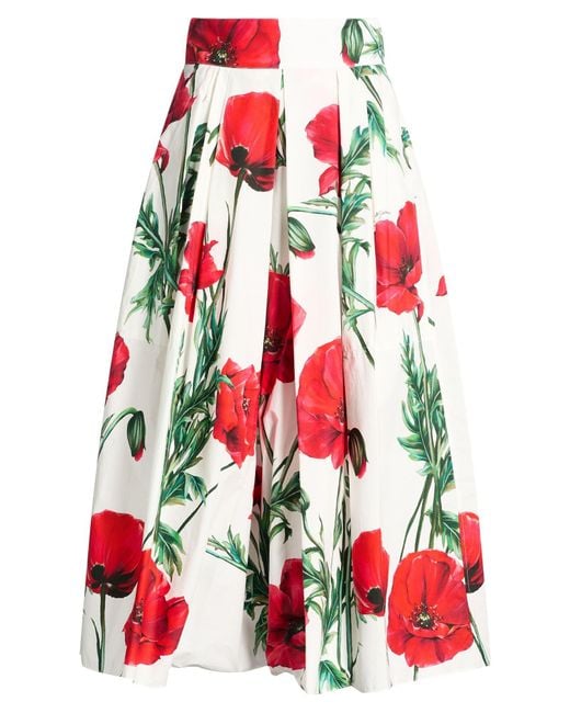 Dolce & Gabbana Red Midi Skirts