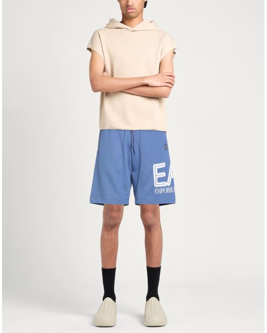 EA7 Blue Light Shorts & Bermuda Shorts Cotton for men