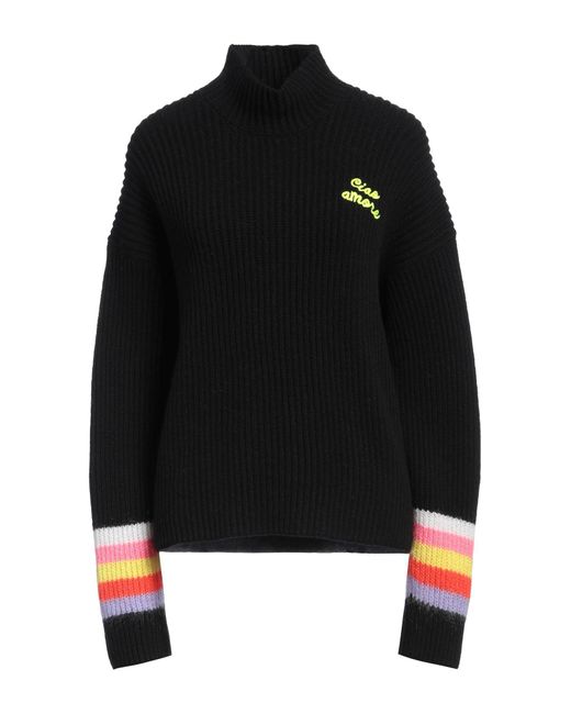 Giada Benincasa Black Turtleneck Merino Wool, Mohair Wool, Cashmere, Polyamide