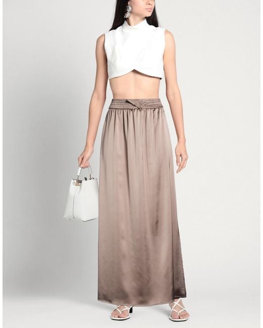 Herno Brown Maxi Skirt Polyester