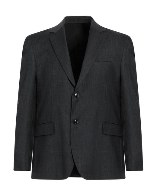 Liu Jo Black Charcoal Blazer Polyester, Wool, Elastane for men