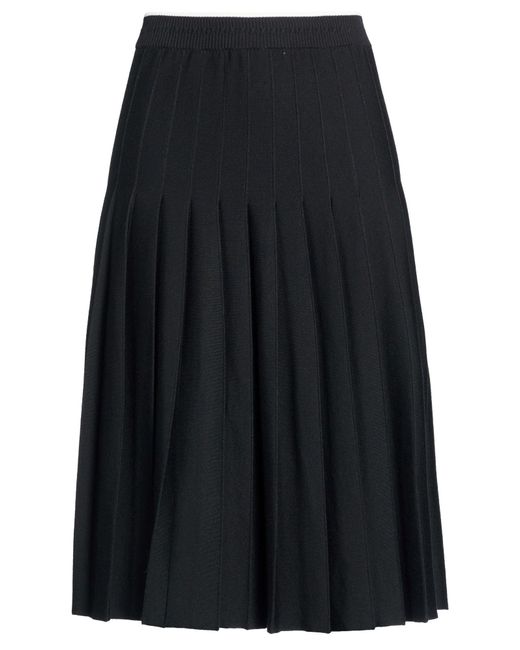 Thom Browne Blue Midi Skirt Virgin Wool, Silk