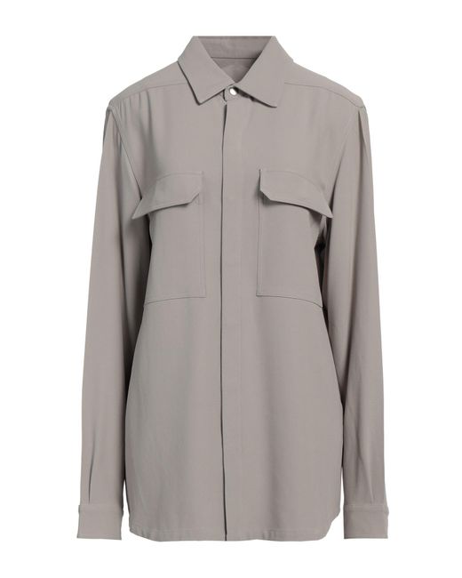 Rick Owens Gray Light Shirt Viscose, Acetate