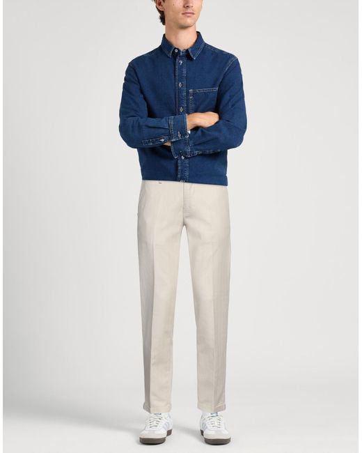 RE_HASH White Ivory Pants Cotton, Linen, Elastane for men