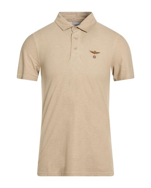 Aeronautica Militare Natural Sand Polo Shirt Cotton for men