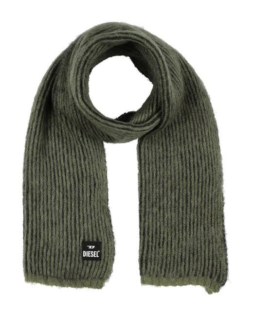 DIESEL Green Military Scarf Mohair Wool, Nylon, Wool for men