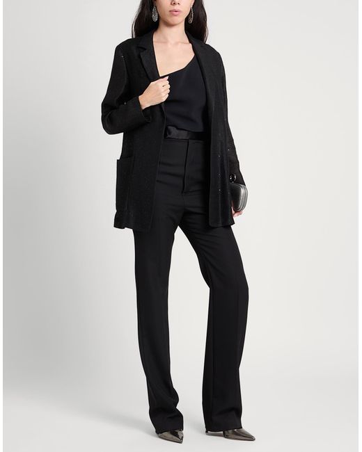 Mouche Black Blazer Linen, Polyester, Polyamide