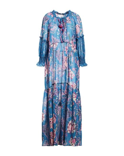 Anjuna Blue Maxi Dress Cotton, Silk