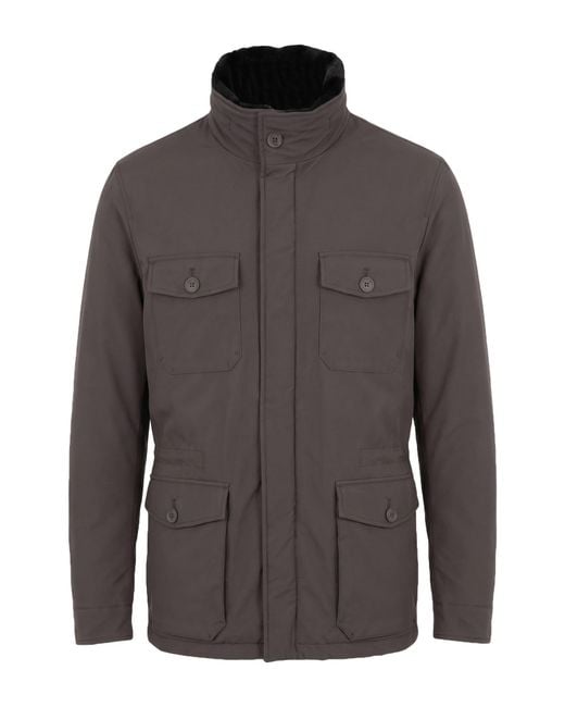 Herno Gray Coat Polyester for men