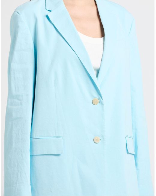 Theory Blue Light Blazer Linen, Viscose, Elastane