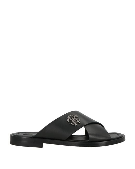 Roberto Cavalli Black Sandals Calfskin for men