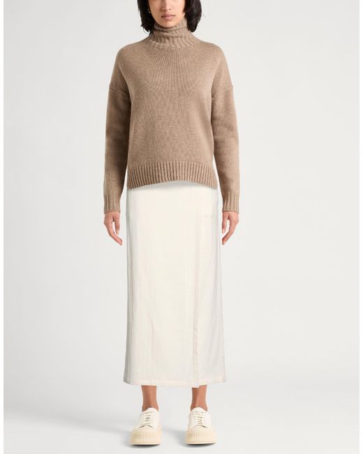Eleventy White Cream Maxi Skirt Cotton, Wool, Viscose, Linen, Elastane