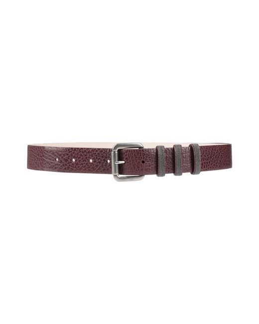 Brunello Cucinelli Purple Chocolate Belt Leather