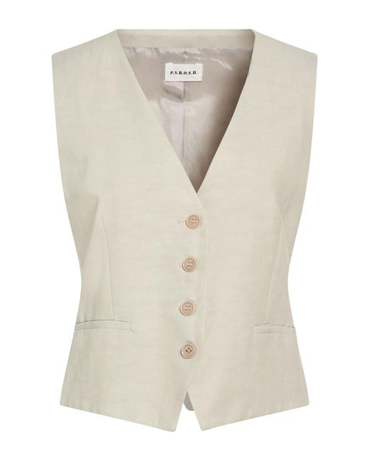 P.A.R.O.S.H. White Light Tailored Vest Viscose, Linen
