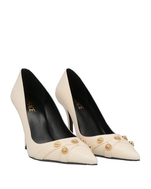 Versace Natural Cream Pumps Calfskin