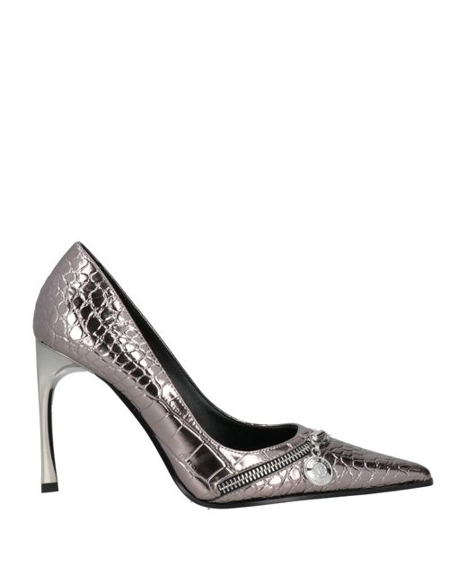Versace Jeans Couture Metallic Lead Pumps Polyurethane