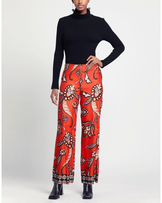 B.yu Red Pants Cotton, Elastane