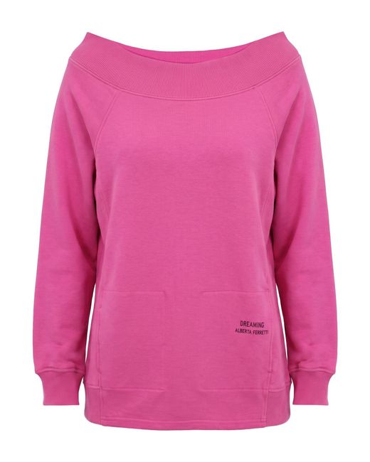 Alberta Ferretti Pink Mauve Sweatshirt Cotton, Elastane