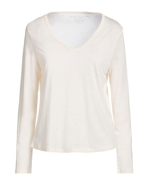 Majestic Filatures White T-Shirt Lyocell, Virgin Wool