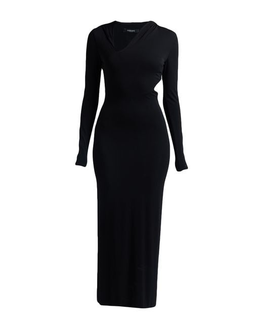 Versace Black Maxi Dress Viscose, Elastane