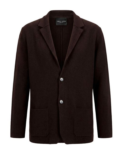 Roberto Collina Black Cardigan Merino Wool, Cashmere for men