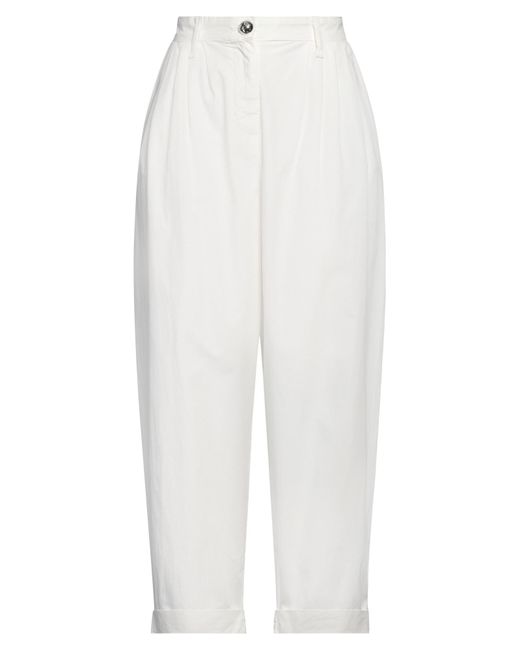 Pinko White Pants Cotton