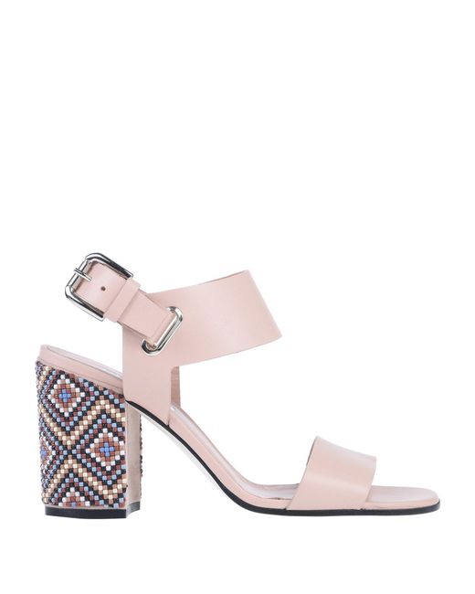 Pollini Pink Sandals Calfskin