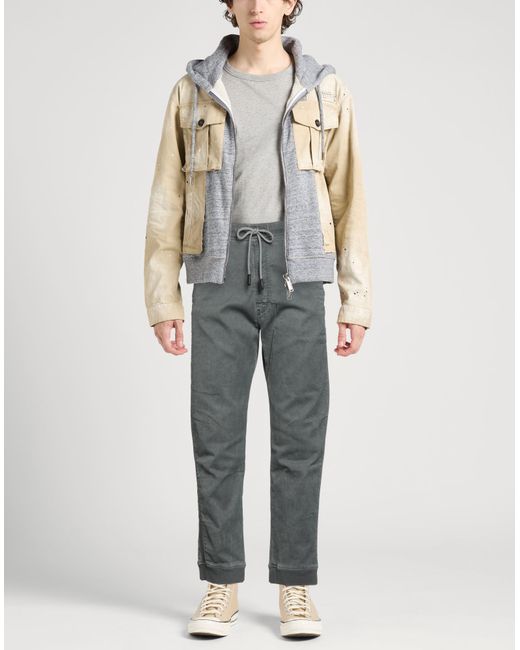 DIESEL Gray Pants Cotton, Polyester, Elastane for men
