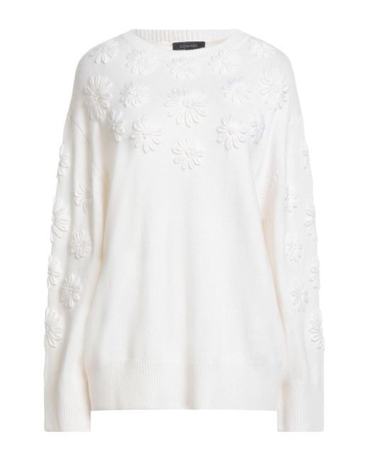 Elena Miro White Ivory Sweater Viscose, Wool, Polyester, Cashmere