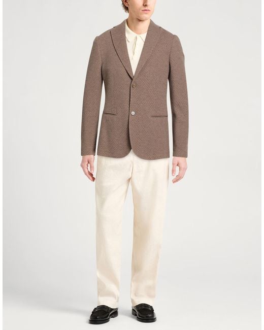 Daniele Alessandrini Brown Blazer Wool, Polyester, Cotton, Polyamide for men
