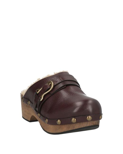 Sartore Brown Mules & Clogs Leather