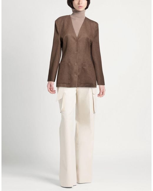 Please Brown Blazer Polyester, Viscose, Elastane