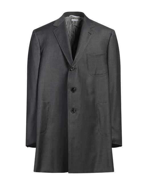 Thom Browne Gray Coat Wool for men