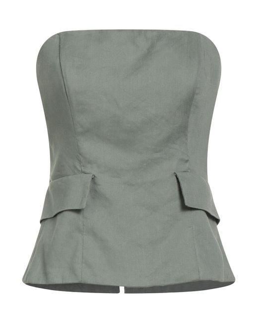 ALESSIA SANTI Gray Top Linen, Viscose, Elastane