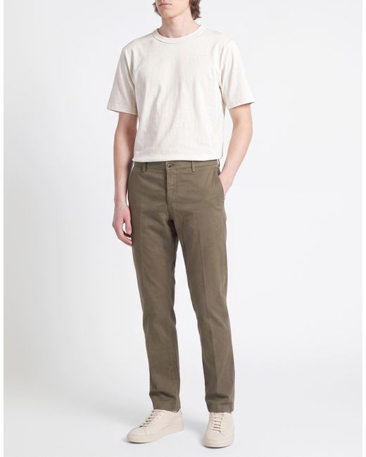 Yan Simmon Green Pants Cotton, Elastane for men