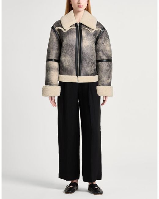 Stand Studio Gray Shearling & Teddy