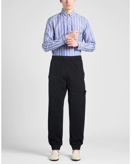 Stone Island Blue Pants Cotton for men