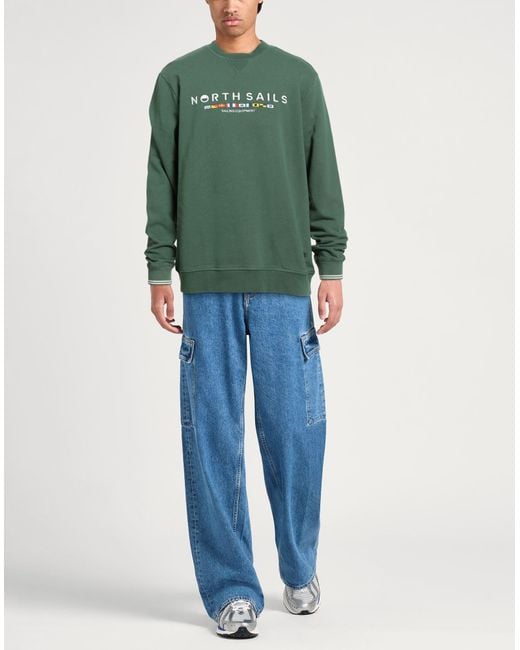 North Sails Green Sweatshirt Cotton for men