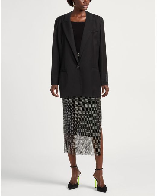 Motel Black Blazer Polyester, Viscose, Elastane