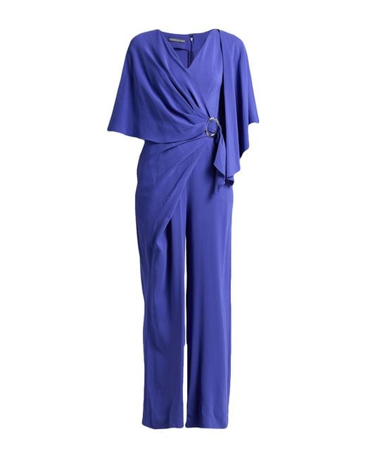 Alberta Ferretti Blue Jumpsuit Viscose, Elastane