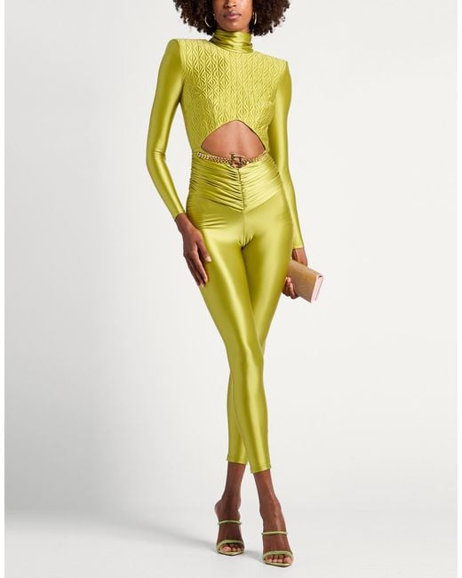 Elisabetta Franchi Yellow Lime Jumpsuit Polyamide, Elastane