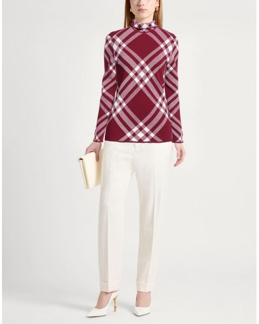 Burberry Red Burgundy Turtleneck Wool, Polyester, Polyamide