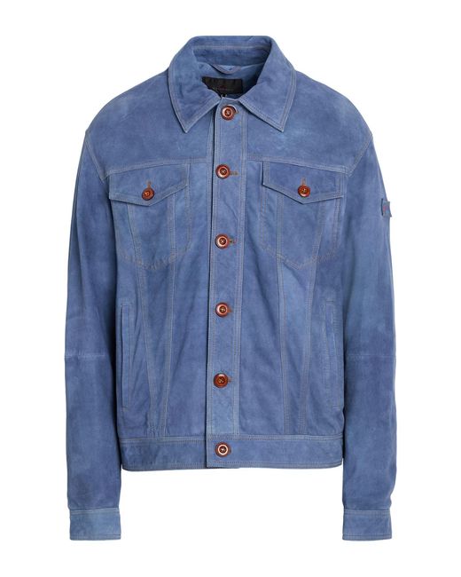 Peuterey Blue Slate Jacket Lambskin for men