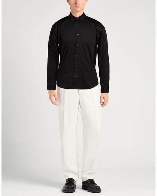 ARMANI EXCHANGE Black Shirt Cotton, Elastane for men